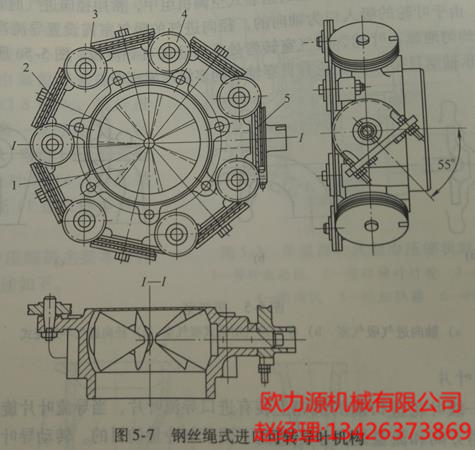 钢丝绳式进口可转导叶机构