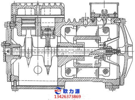 半封闭式压缩机结构图